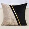 Alerfa 20 x 20 Inch Black Beige Gold Leather Patchwork Velvet Polyester Cushion Case Luxury Modern Square Throw Pillow Cover Decorative Pillow for Couch Sofa Living Room Bedroom Car 50 x 50cm