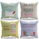 BXFAHZJ Classroom Pillows Throw Pillow Cover Library Decor Reading Nook Book Theme 18x18 Inch Set of 4 Decor for Home Reading Room Dorm Gifts for Book Lovers Student