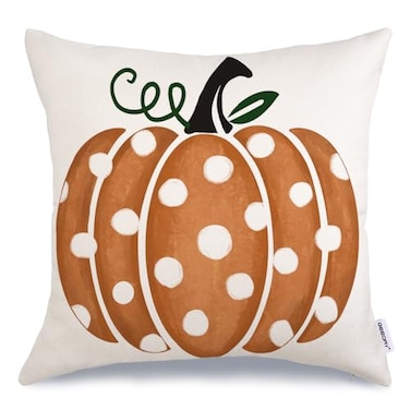 GEEORY Fall Pillow Covers 18x18 inch Polka Dots Pumpkin Throw Pillow Covers for Thanksgiving Decorations Party Pillows Decorative Pillow Covers for Couch Sofa
