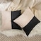 Avigers Pack of 2 Black Beige Pathwork Corduroy Cushion Cases Luxury Modern Square 18 x 18 Inch Throw Pillow Covers Decorative Pillow for Couch Living Room Bedroom Car 45 x 45cm