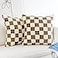 JOJUSIS Decorative Throw Pillow Covers Luxury Style Checkerboard Pattern Cushion Case Super Soft Faux Fur Wool Pillowcases for Couch Bedroom Pack of 2 Khaki 18 x 18Inch