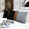 cygnus 12x20 Pillow Covers Set of 2 Farmhouse Decor Stripe Patchwork Linen Lumbar Pillow Covers Modern Faux Leather Covers for Couch SofaNavy Blue