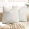 YCOLL Farmhouse Pillow Covers 22x22 Modern Accent Square Throw Pillow Covers Set of 2 Black and Beige Striped Patchwork Linen Decorative Pillows Cushion Covers for Couch Chair Bedroom Home Decor