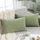 GAWAMAY Lumbar Decorative Rectangle Throw Pillow Covers 12x20 Inch Set of 2 Super Soft Chenille Throw Pillowcase for Sofa Living Room Bedroom Couch Cushion Cover Sage Green 30x50cm ONLY Covers