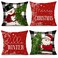 4TH Emotion Buffalo Check Christmas Pillow Covers 18x18 Set of 4 Farmhouse Xmas Decorations Snowman Wreath Santa Claus Tree Hello Winter Holiday Decor Throw Cushion Case for Home Couch S22C37