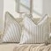 ZWJD Throw Pillow Covers 18x18 Set of 2 Striped Pillow Covers with Fringe Chic Cotton Decorative Pillows Square Cushion Covers for Sofa Couch Bed Living Room Farmhouse Decor Blue