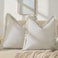 ZWJD Throw Pillow Covers 18x18 Set of 2 Striped Pillow Covers with Fringe Chic Cotton Decorative Pillows Square Cushion Covers for Sofa Couch Bed Living Room Farmhouse Decor Blue