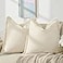 ZWJD Pillow Covers 20x20 Set of 2 Beige Throw Pillow Covers with Fringe Chic Cotton Decorative Pillows Square Cushion Covers for Sofa Couch Bed Living Room Farmhouse Boho Decor