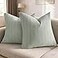 COCOPLOCEUS 100 Cotton Throw Pillow Covers 24x24 Set of 2 Soft Breathable Euro Shams Square Cushion Case for All Seasons Decorative Pillowcase for Sofa Couch BedroomSage Green