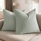 COCOPLOCEUS 100 Cotton Throw Pillow Covers 24x24 Set of 2 Soft Breathable Euro Shams Square Cushion Case for All Seasons Decorative Pillowcase for Sofa Couch BedroomSage Green