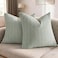 COCOPLOCEUS 100 Cotton Throw Pillow Covers 24x24 Set of 2 Soft Breathable Euro Shams Square Cushion Case for All Seasons Decorative Pillowcase for Sofa Couch BedroomSage Green