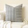 Slow Cow Black and Beige Patchwork Stripe Decorative Throw Pillow Cover Cushion Cover Pillowcase for Sofa Couch Bed Chair 18 x18 Inches