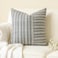 Slow Cow Black and Beige Patchwork Stripe Decorative Throw Pillow Cover Cushion Cover Pillowcase for Sofa Couch Bed Chair 18 x18 Inches