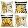 Fjfz Spring Summer Bumble Bee Sunflower Decorative Throw Pillow Covers 18x18 Set of 4 Fall Farmhouse Black White Stripe Home Decor Yellow Buffalo Plaid Check Quote Outdoor Couch Cushion Case