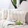 MADIZZ Pack of 2 Thick Plush Faux Wool Throw Pillow Covers Soft Boho Throw Pillows Luxurious Cushion Covers for Couch Sofa Bedroom Living Room Home Decor 12x20 Inch Cream
