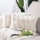 MADIZZ Pack of 2 Thick Plush Faux Wool Throw Pillow Covers Soft Boho Throw Pillows Luxurious Cushion Covers for Couch Sofa Bedroom Living Room Home Decor 12x20 Inch Cream