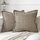 MIULEE Light Brown Corduroy Decorative Throw Pillow Covers Pack of 2 Soft Striped Pillows Pillowcases with Broad Edge Winter Modern Boho Home Decor for Couch Sofa Bed 18x18 Inch