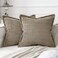 MIULEE Light Brown Corduroy Decorative Throw Pillow Covers Pack of 2 Soft Striped Pillows Pillowcases with Broad Edge Winter Modern Boho Home Decor for Couch Sofa Bed 18x18 Inch