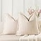 ZWJD Throw Pillow Covers 26x26 Set of 2 Striped Pillow Covers with Fringe Chic Cotton Decorative Pillows Square Cushion Covers for Sofa Couch Bed Living Room Farmhouse Decor Khaki