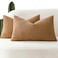 Foindtower Pack of 2 Textured Boucle Throw Pillow Covers Accent Solid Lumbar Pillow Cases Cozy Soft Decorative Couch Cushion Case for Chair Sofa Bedroom Living Room Home Decor 12 x 20 InchTobacco