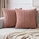 MIULEE Pack of 2 Valentines Day Decorative Throw Pillow Covers 18x18 Inch Soft Boho Striped Textured Pillow Covers Modern Farmhouse Home Decor for Couch Bed Sofa Living Room Blush Pink