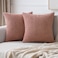 MIULEE Pack of 2 Valentines Day Decorative Throw Pillow Covers 18x18 Inch Soft Boho Striped Textured Pillow Covers Modern Farmhouse Home Decor for Couch Bed Sofa Living Room Blush Pink