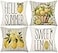 Faromily Spring Summer Pillow Covers 18x18 Set of 4 Grey Stripe Sweet Lemon Hello Summer Pillows Decorative Quote Throw Pillows Pillowcase Decorations Farmhouse Decor for Home Decor