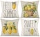 Faromily Spring Summer Pillow Covers 18x18 Set of 4 Grey Stripe Sweet Lemon Hello Summer Pillows Decorative Quote Throw Pillows Pillowcase Decorations Farmhouse Decor for Home Decor