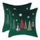 Tosleo Christmas Embroidery Throw Pillow Covers 24 x 24 inch Set of 2 Xmas Dec Velvet Pillowcases Forest Green Christmas Trees Cushion Pillow Cases Soft Square Holiday Pillowcase