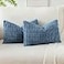 OTOSTAR Pack of 2 Soft Corduroy Decorative Throw Pillow Covers 16 x 24 Inch Boho Striped Pillow Covers Lumbar Cushion Case Couch Pillowcases for Sofa Bed Home Decor Dusty Blue