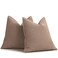 ZWJD Khaki Pillow Covers 26x26 Set of 2 Chenille Throw Pillow Covers with Elegant Design Soft and Luxurious Decorative Throw Pillows for Couch Bed and Home Decor