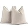 ZWJD Beige Pillow Covers 20x20 Set of 2 Chenille Throw Pillow Covers with Elegant Design Soft and Luxurious Decorative Throw Pillows for Couch Bed and Home Decor