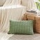 Fancy Homi Sage Green Lumbar Decorative Throw Pillow Covers 12x24 Inch for Living Room Couch Bed Sofa Rustic Farmhouse Boho Home Decor Soft Striped Corduroy Rectangle Cushion Case 30x60 cm