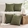 MIULEE Pack of 4 Olive Green Corduroy Decorative Throw Pillow Covers 18x18 Inch Soft Boho Striped Pillow Covers Modern Farmhouse Home Decor for Sofa Living Room Couch Bed