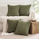 MIULEE Pack of 4 Olive Green Corduroy Decorative Throw Pillow Covers 18x18 Inch Soft Boho Striped Pillow Covers Modern Farmhouse Home Decor for Sofa Living Room Couch Bed