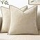 MIULEE Pack of 2 Summer Throw Pillow Covers 18x18 Inch Beige Farmhouse Decorative Pillow Covers with Stitched Edge Soft Chenille Solid Dyed Pillow Covers for Couch Sofa Bed Living Room