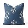 Jillien Harbor The Norfolk Dark Blue White Floral Block Print Pillow Cover Dark Blue Decorative Throw Pillow Cover Grandmillennial Home Decor 20 x 20