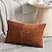 Fancy Homi Rust Long Lumbar Decorative Throw Pillow Covers 12x24 Inch for Bedroom Couch Bed Rustic Farmhouse Boho Home Decor Soft Striped Corduroy Rectangle Accent Terracotta Cushion Case 30x60 cm