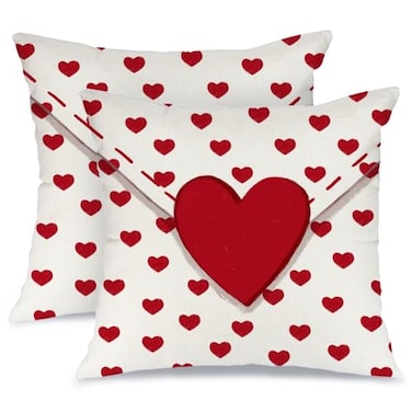 AACORS Valentines Day Pillow Covers 18X18 Set of 2Love Heart Decorations Holiday Farmhouse Decorative Pillow Case for Sofa Couch