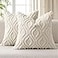 MIULEE Summer Beige Throw Pillow Covers 20x20 Inch Neutral Soft Plush Faux Wool Solid Couch Pillows Set of 2 Decorative Farmhouse Boho Cushion Covers for Sofa Living Room Bed Home Decor