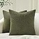 Topfinel Olive Green Decorative Throw Pillow Covers Set of 2 18x18 Inches for Couch Bed Sofa Boho Aesthetic Home Decor Soft Corduroy Striped Patchwork Windmill Textured Cushion Cases 45x45 cm