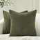 Topfinel Olive Green Decorative Throw Pillow Covers Set of 2 18x18 Inches for Couch Bed Sofa Boho Aesthetic Home Decor Soft Corduroy Striped Patchwork Windmill Textured Cushion Cases 45x45 cm