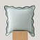 Double Stitch Scalloped Throw Pillow Covers 100 Cotton Decorative Boho Pillow Covers 20 x 20inch Made in India Square Cushion Case Modern Home Decor for Couch Sofa Living Room Aqua Mint