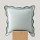 Double Stitch Scalloped Throw Pillow Covers 100 Cotton Decorative Boho Pillow Covers 20 x 20inch Made in India Square Cushion Case Modern Home Decor for Couch Sofa Living Room Aqua Mint