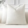 OTOSTAR Pack of 2 Throw Pillow Covers 18x18 Inch Linen Beige Pillowcases Farmhouse Decorative Solid Pillow Covers 45x45 cm Square Cushion Case for Home Decor Sofa Couch Bed Beige