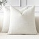 OTOSTAR Pack of 2 Throw Pillow Covers 18x18 Inch Linen Beige Pillowcases Farmhouse Decorative Solid Pillow Covers 45x45 cm Square Cushion Case for Home Decor Sofa Couch Bed Beige