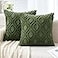 MIULEE Summer Moss Green Throw Pillow Covers 18x18 Inch Soft Winter Plush Faux Wool Couch Pillow Covers Set of 2 Decorative Farmhouse Boho Throw Pillows for Sofa Living Room Bed