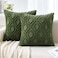 MIULEE Summer Moss Green Throw Pillow Covers 18x18 Inch Soft Winter Plush Faux Wool Couch Pillow Covers Set of 2 Decorative Farmhouse Boho Throw Pillows for Sofa Living Room Bed