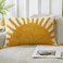 Adabana Decorative Boho Throw Pillow Covers 12x20 Lumbar Tufted Pillows Cover for Couch Bed Sun Sunshine Pillow Cover for Kids