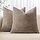 MIULEE Pack of 2 Decorative Throw Pillow Covers Soft Chenille Throw Pillows Solid Neutral Farmhouse Textured Cushion Covers for Couch Sofa Bedroom Living Room 18x18 Inch Taupe Grey
